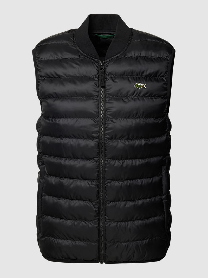Steppweste mit Label-Stitching in schwarz