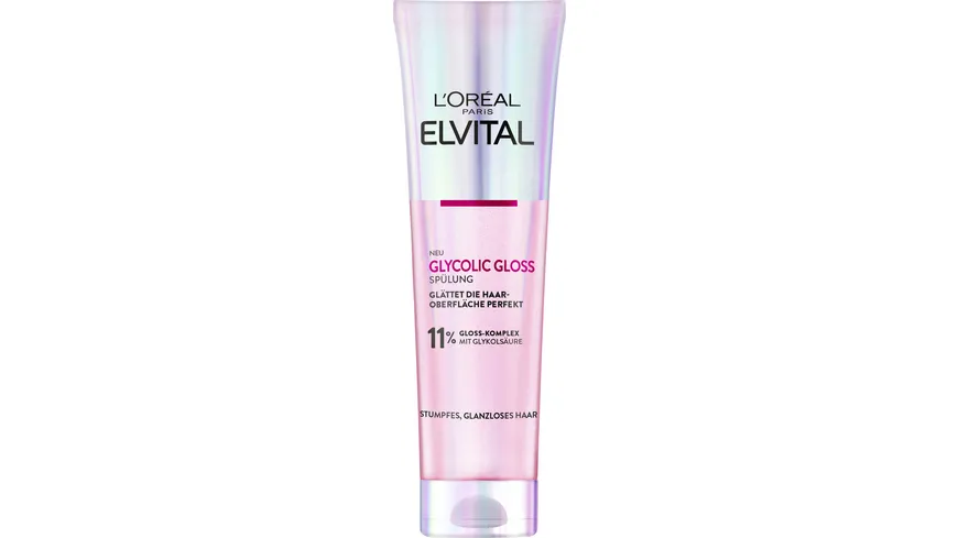 L'Oréal Paris Elvital Glycolic Gloss Spülung - Glättet das Haar und sorgt für Geschmeidigkeit und intensiven Glanz 150 ml