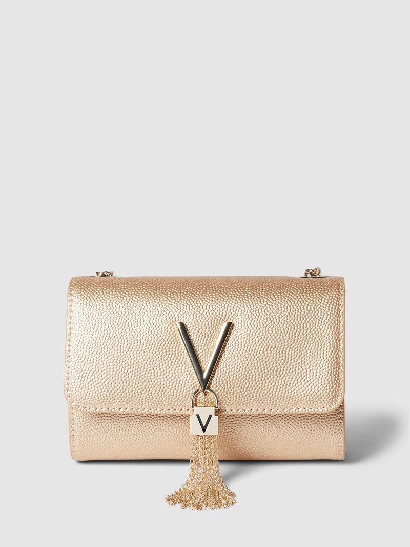 Clutch mit Label-Applikation Modell 'DIVINA' in gold
