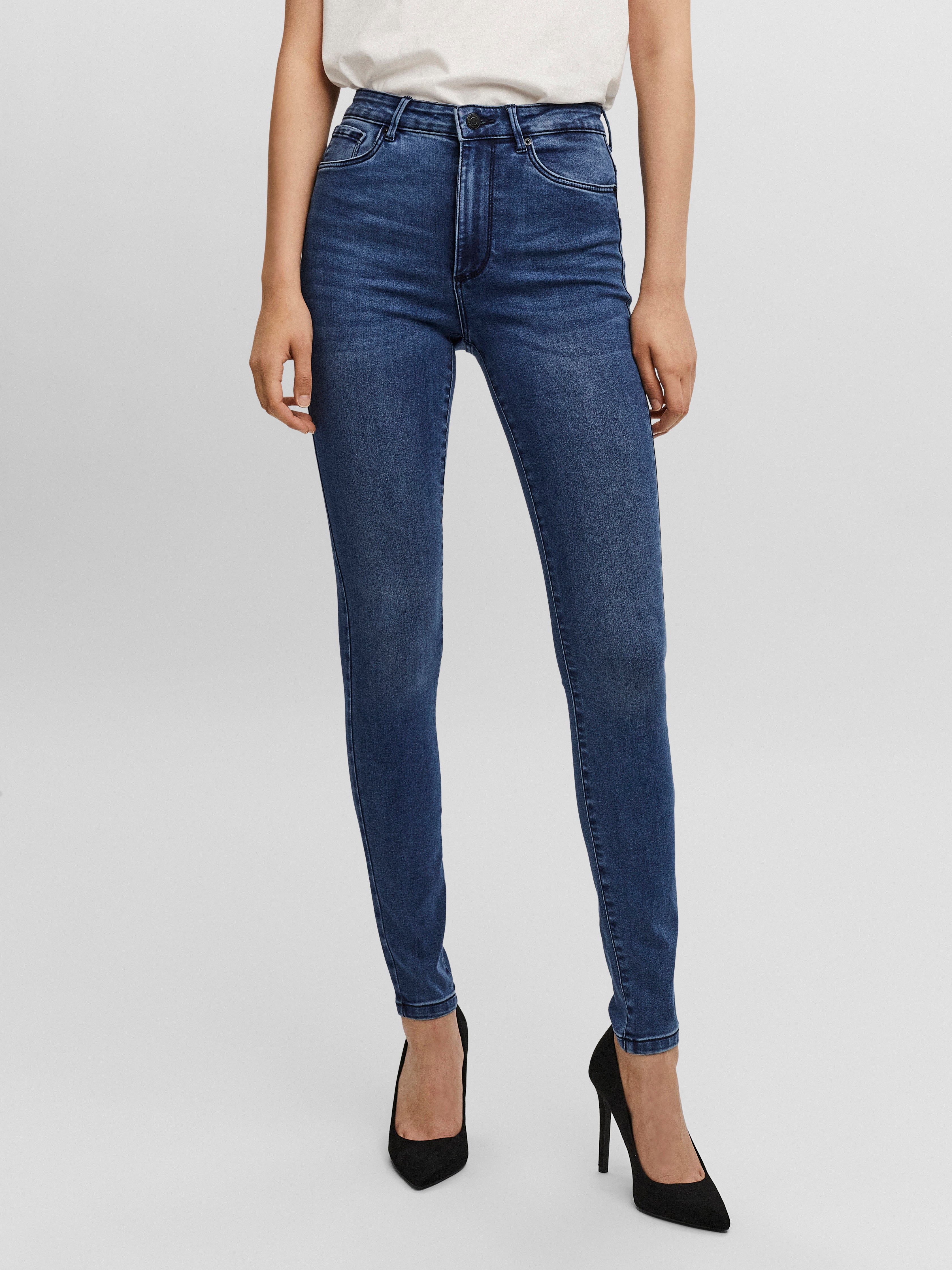 VMSOPHIA Hohe Taille Slim Fit Jeans