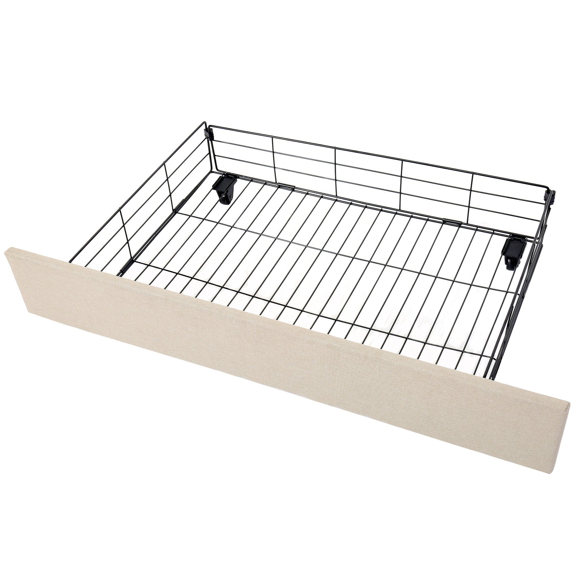 Flieks Polsterbett, Leinen Doppelbett höhenverstellbares kopfteil + 4 Schubladen 140x200cm