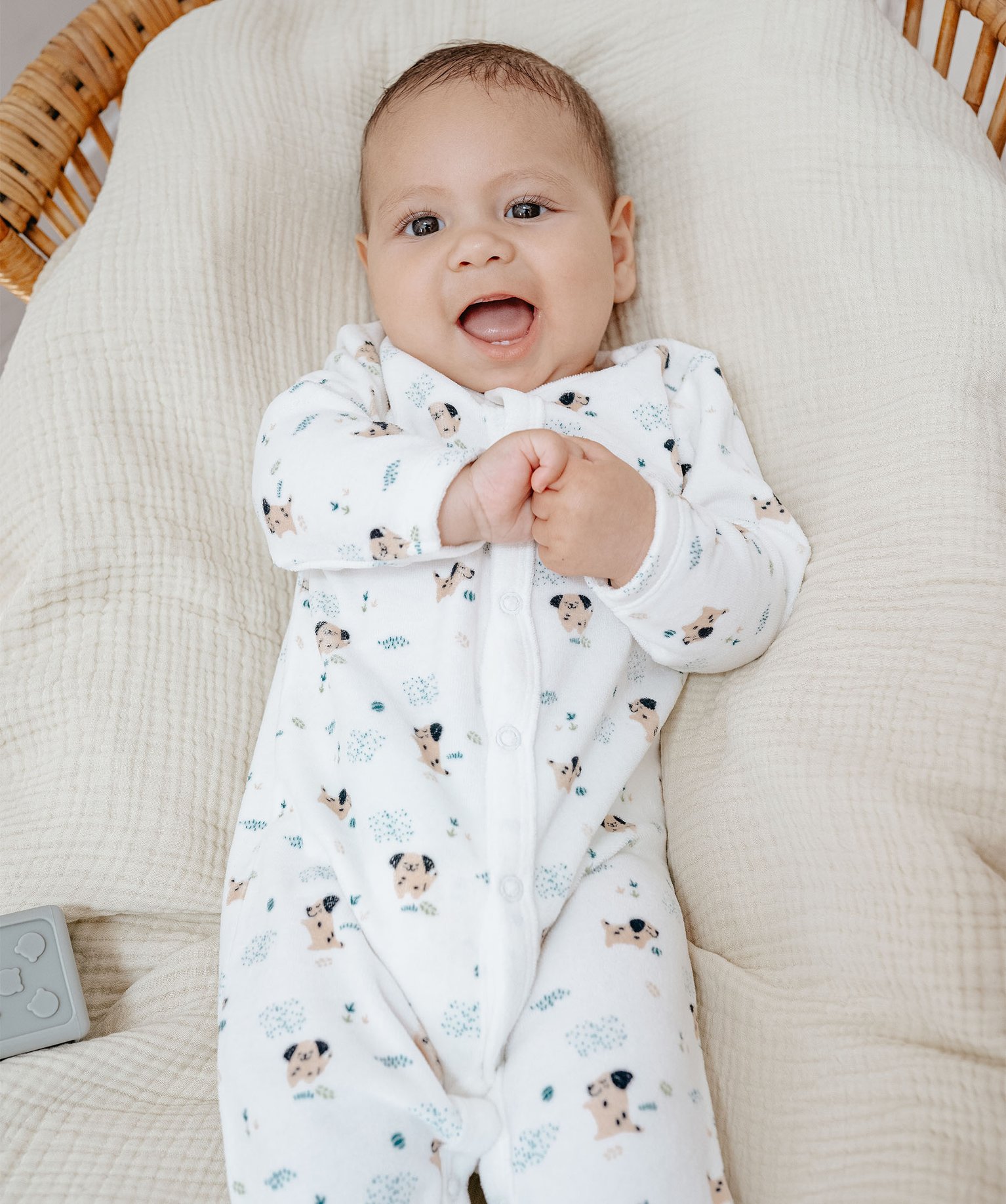 Pyjama dors-bien en velours imprimé avec ouverture devant b... multicolore | GEMO