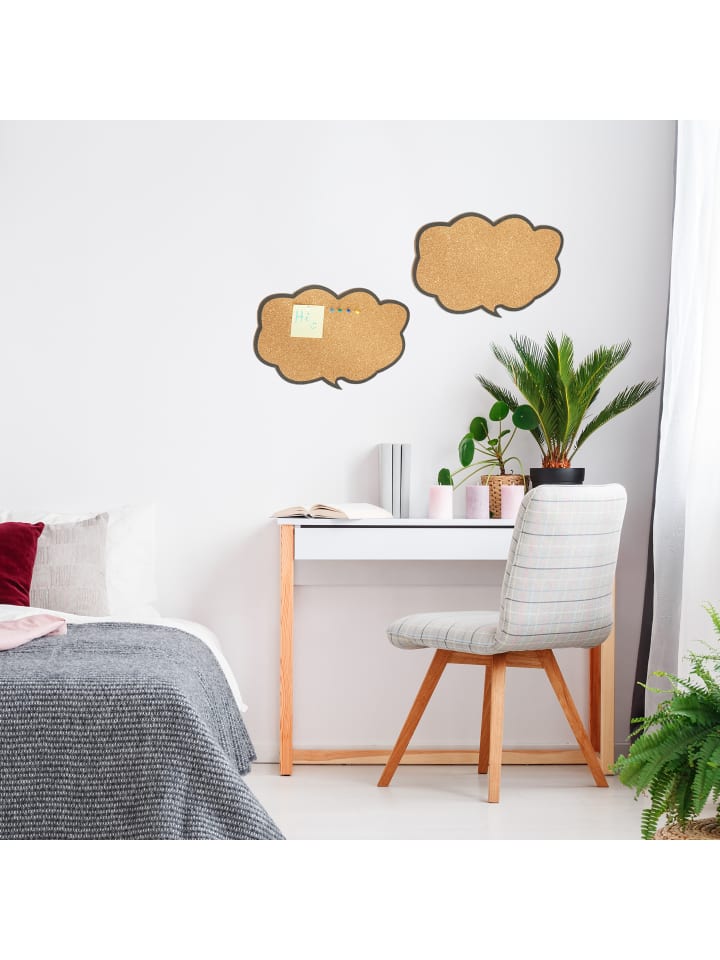 relaxdays 2 x Korkpinnwand in Natur/ Schwarz - (B)44 x (H)29 x (T)1 cm günstig kaufen onesize