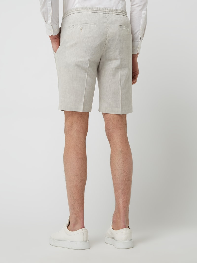 Shorts aus Leinenmischung in hellgrau