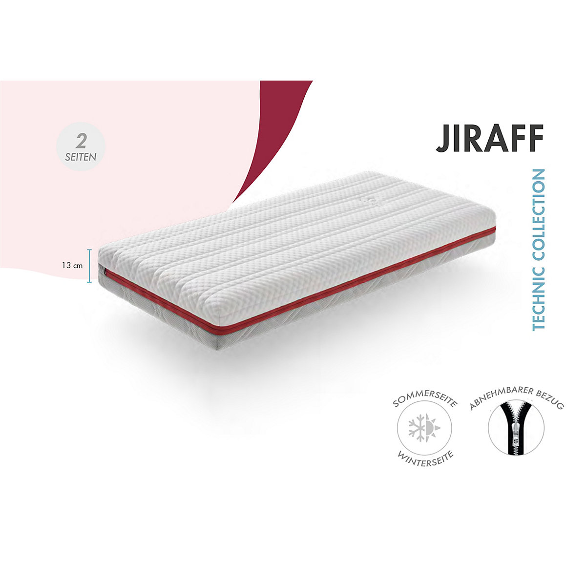 Babymatratze Jiraff, Bezug abnehmbar, Airfresh 3D, Atmungsaktiv