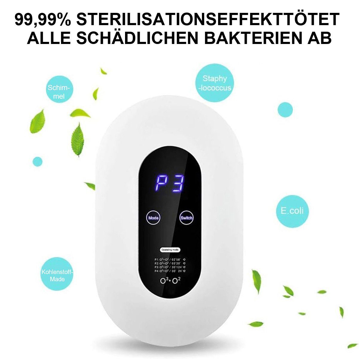 Yoyaxi Luftreiniger Luftreiniger - intelligente Luftdesinfektionsmaschine, Haushaltsgerät mit negativen Ionen und Ozon, Formaldehydpurifikator
