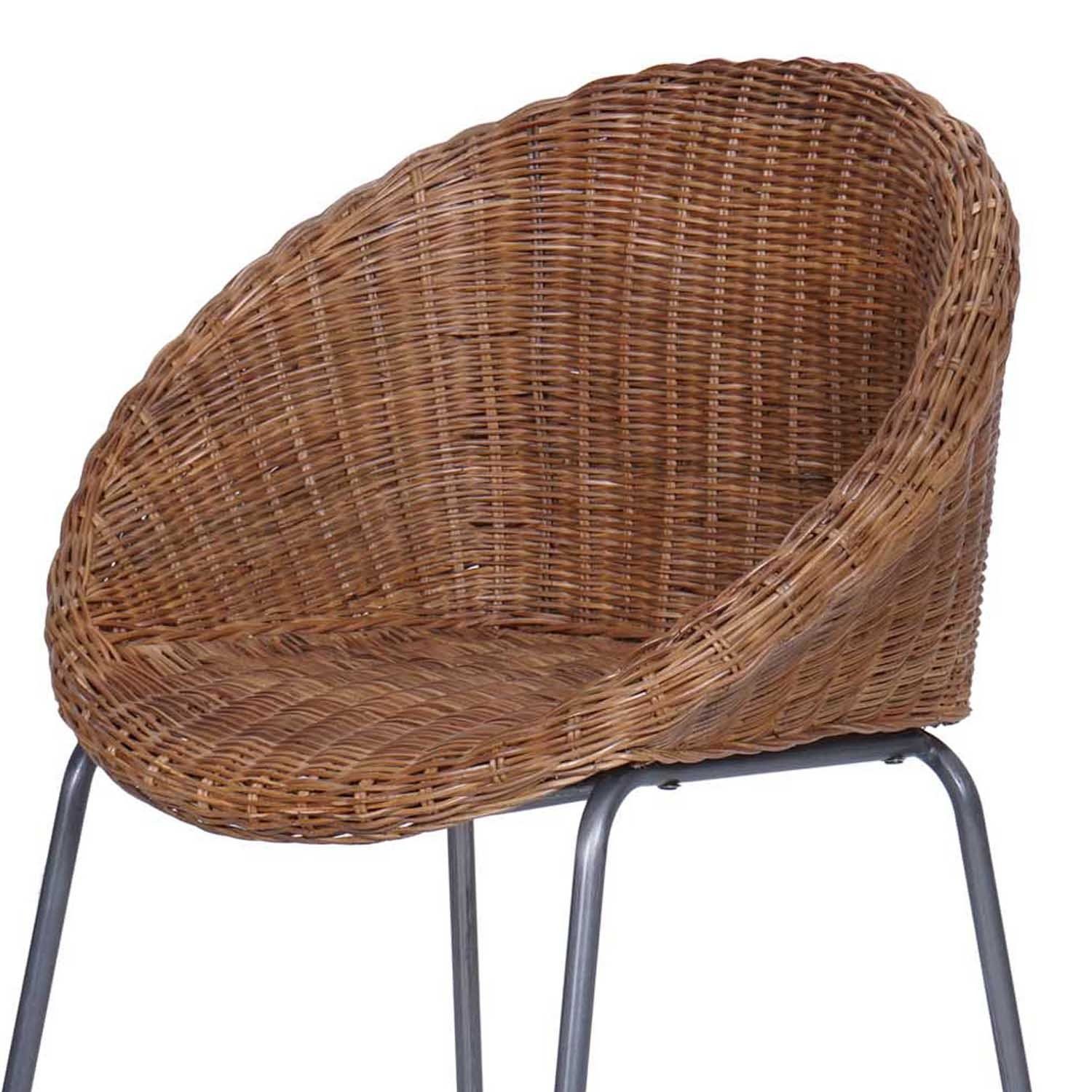 Casa Moro Rattanstuhl Runder Rattan Sessel Cintra Braun, Natürlich & Nachhaltig