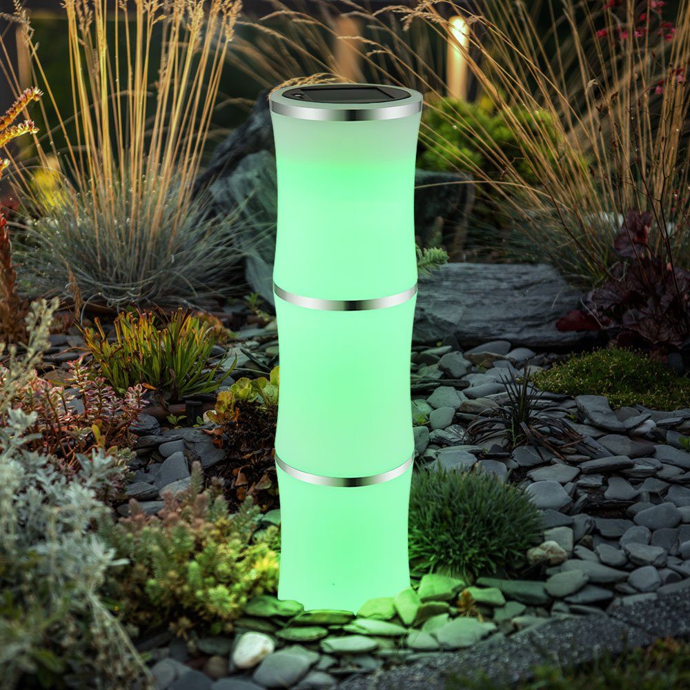 Globo LED Solarleuchte, LED-Leuchtmittel fest verbaut, Tageslichtweiß, LED Solarlampe Gartendeko Außenleuchte Erdspieß Gartenlampe