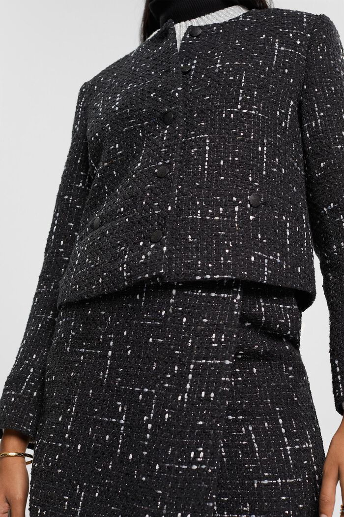 Bouclé-Jacke im Cropped-Design