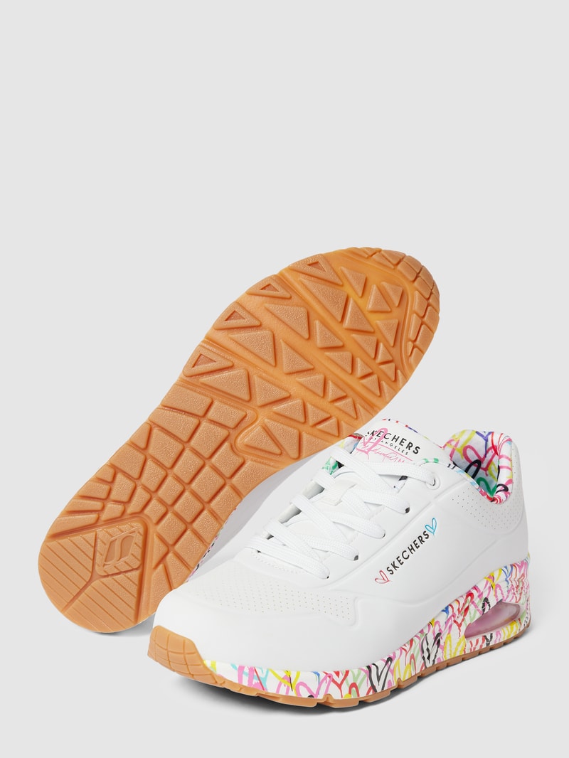 Sneaker mit Motiv-Print Modell 'UNO' in weiß