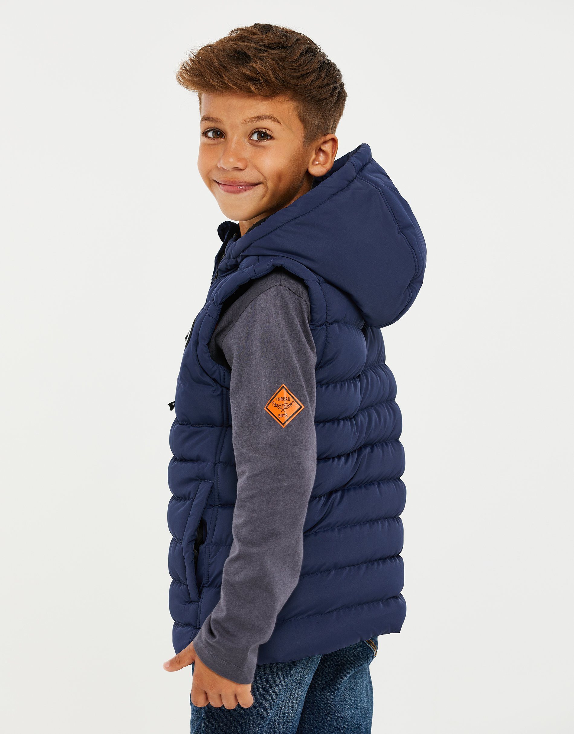 Threadboys Steppweste Longline Gilet Ashcroft