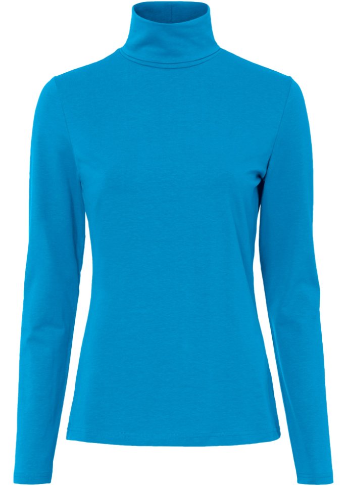 Rollkragen-Stretch-Shirt, Langarm