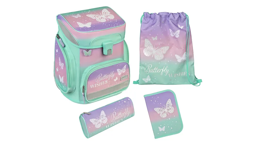 Scooli Butterfly EasyFit Schulranzen-Set 5teilig