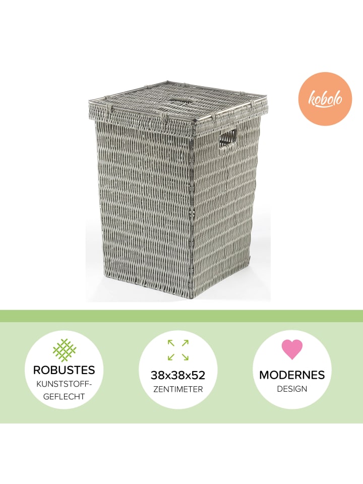 kobolo Wäschekorb GREYWASHBIN in Grau günstig kaufen onesize