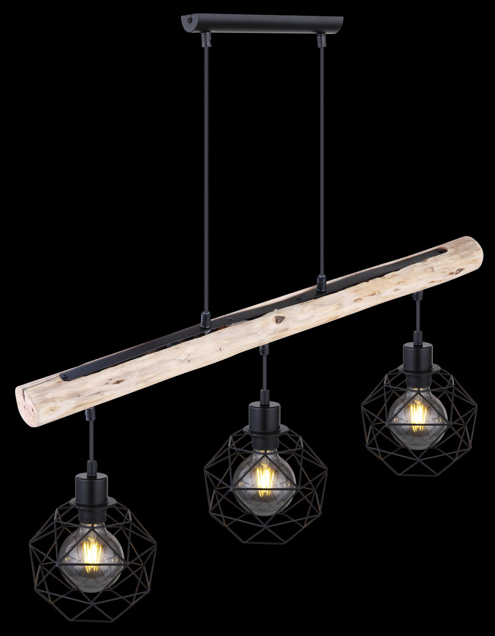 Globo Lighting - THEODOR - Hängeleuchte Metall schwarz matt, 3x E27
