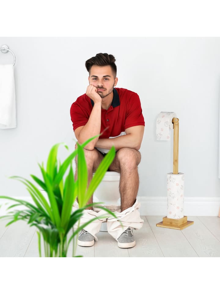 relaxdays Bambus Toilettenpapierhalter stehend günstig kaufen onesize