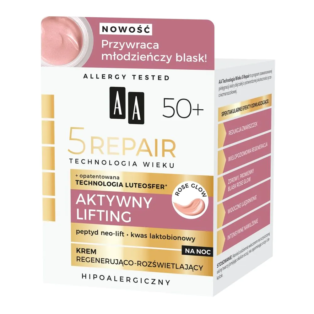 AA Age Technology 5Repair 50+ Aktiv Løftende Regenererende og Lysnende Natcreme