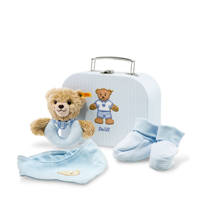 Geschenkset Schlaf-gut-Bär Greifring mit Rassel