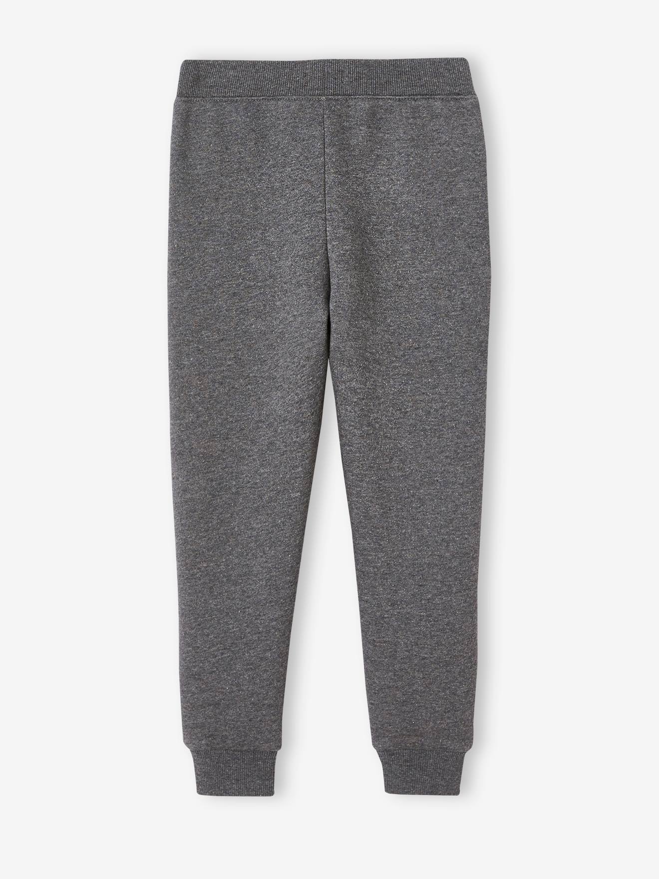 Pantalon de sport en molleton garçon gris anthracite chine