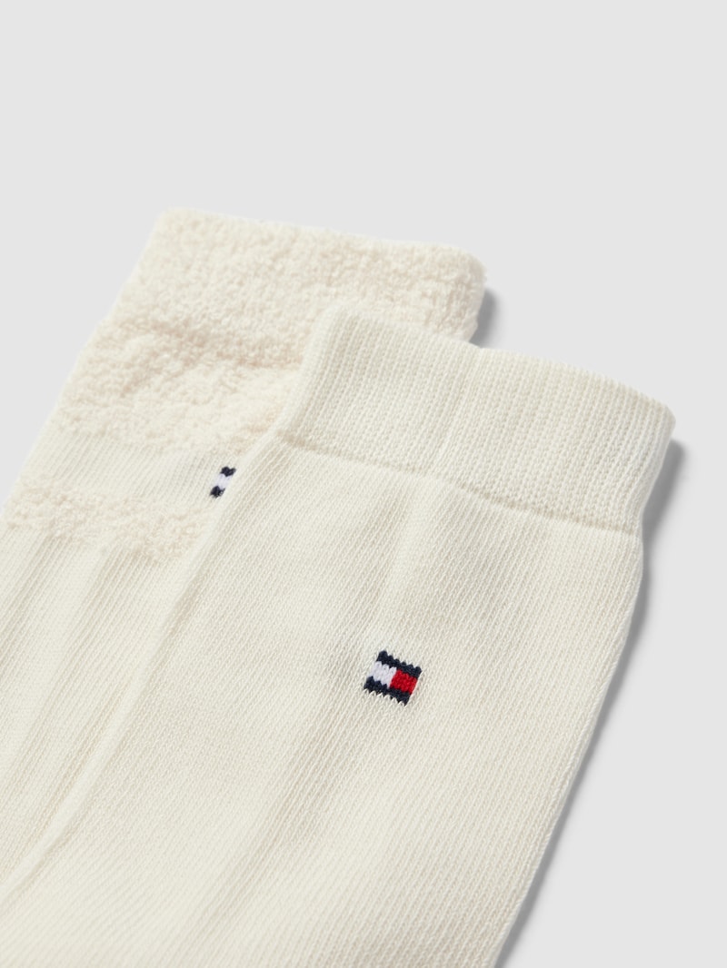 Socken mit Label-Stitching im 2er-Pack in offwhite