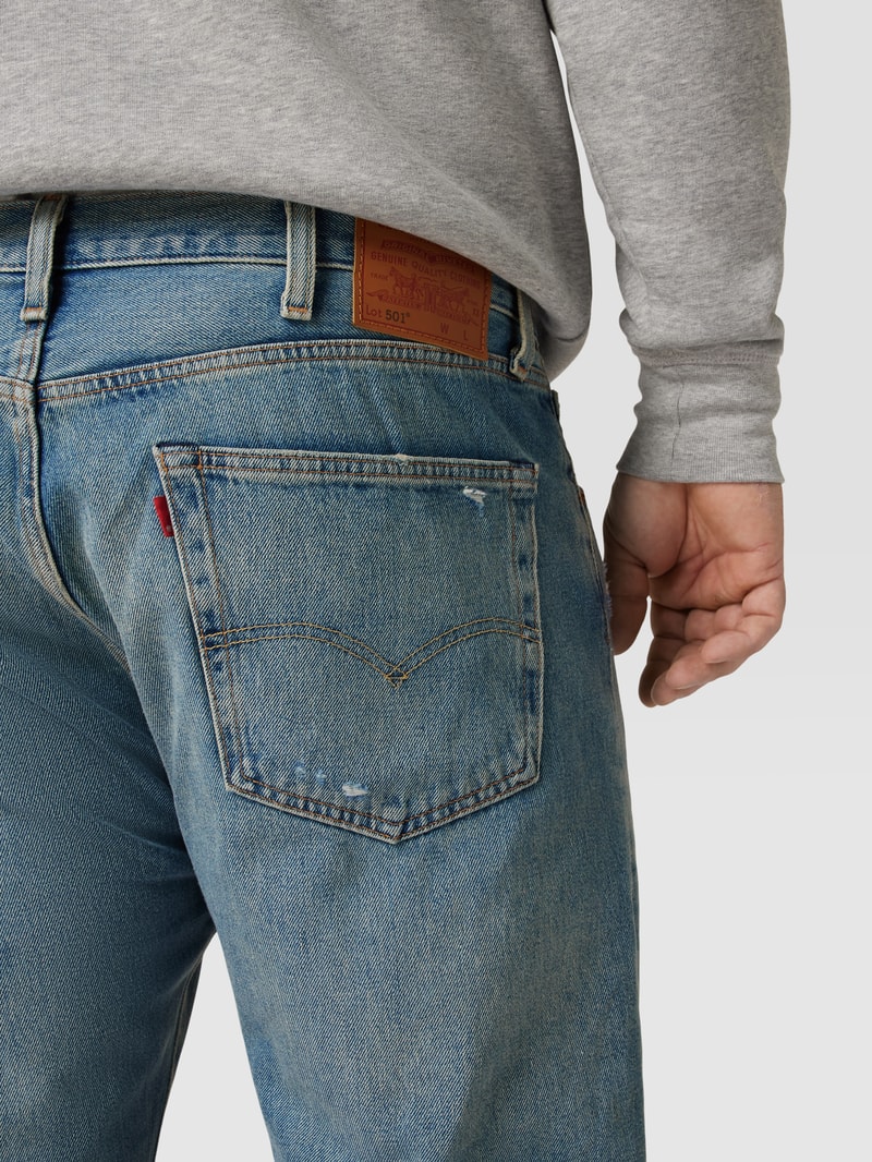PLUS SIZE Jeans im Destroyed-Look Modell '501® Levi s®ORIGINAL' in hellblau