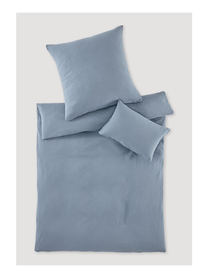 Hessnatur Bettwäsche Musselin in helles jeansblau günstig kaufen