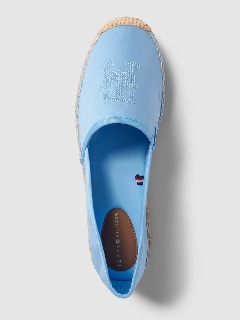 Espadrilles mit Label-Stitching Modell 'EMBROIDERED' in hellblau