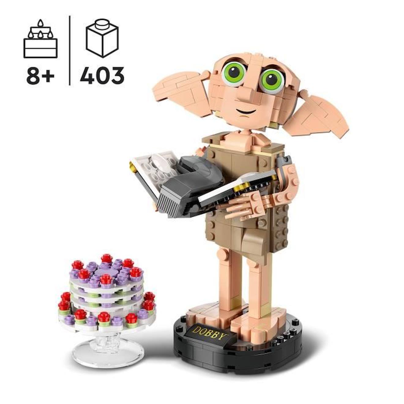 LEGO® Harry Potter 76421 Dobby l’Elfe de Maison, Jouet de Figurine de Personnage, Cadeau marron