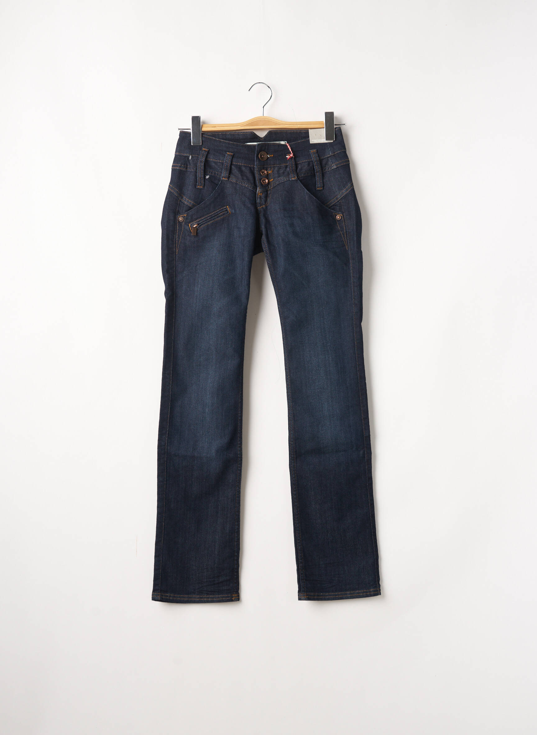 Freeman T Porter Jeans Coupe Droite Femme couleur bleu