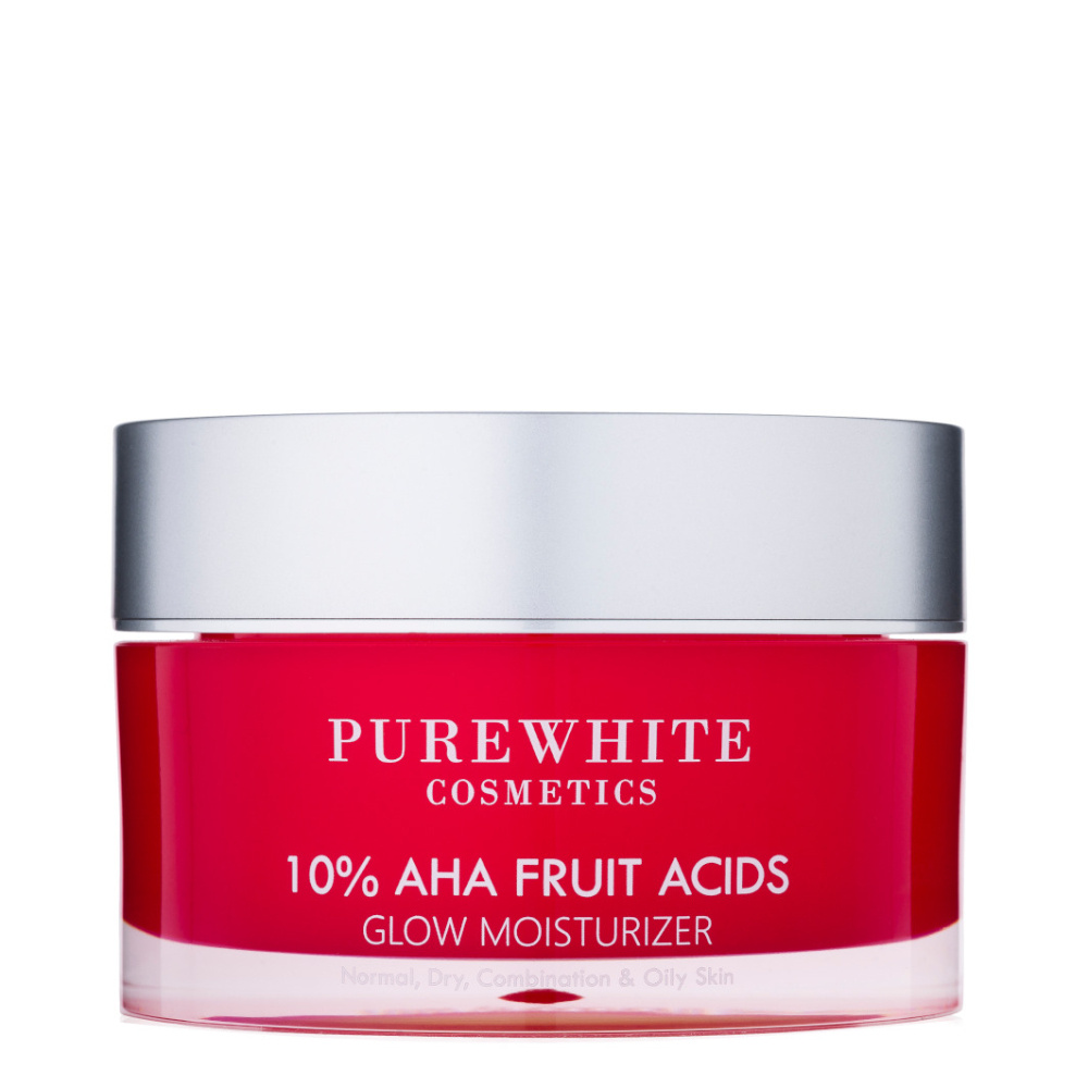 pure white cosmetics Hydratant Glow aux acides de fruits AHA10% crème pour le visage