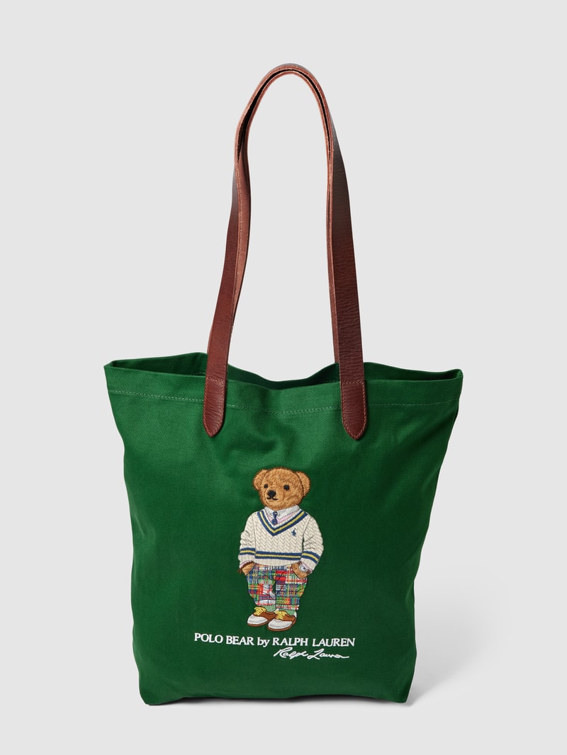 Tote Bag mit Label-Stitching in grün