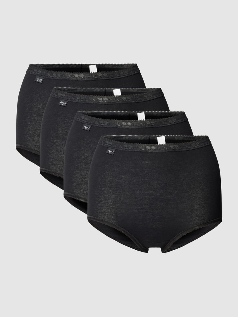 Pants mit Spitze im 4er-Pack in schwarz