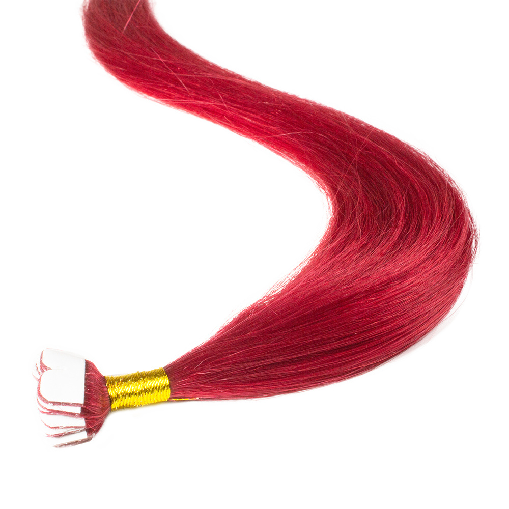 hair2heart Extensions adhesives Mini Tape Premium cheveux naturels #rouge extensions