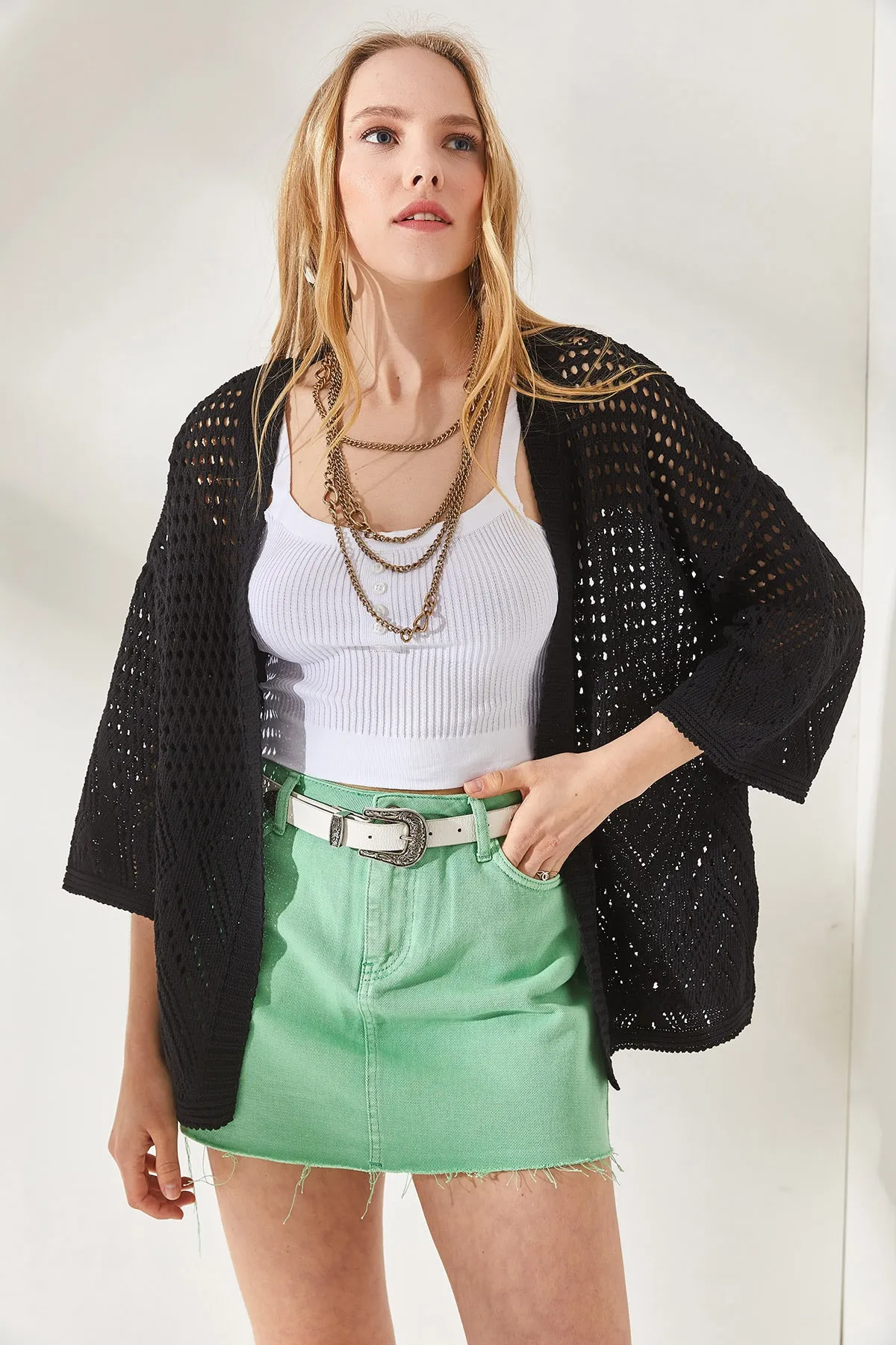 Olalook  Strickjacke - Schwarz - Regular Fit