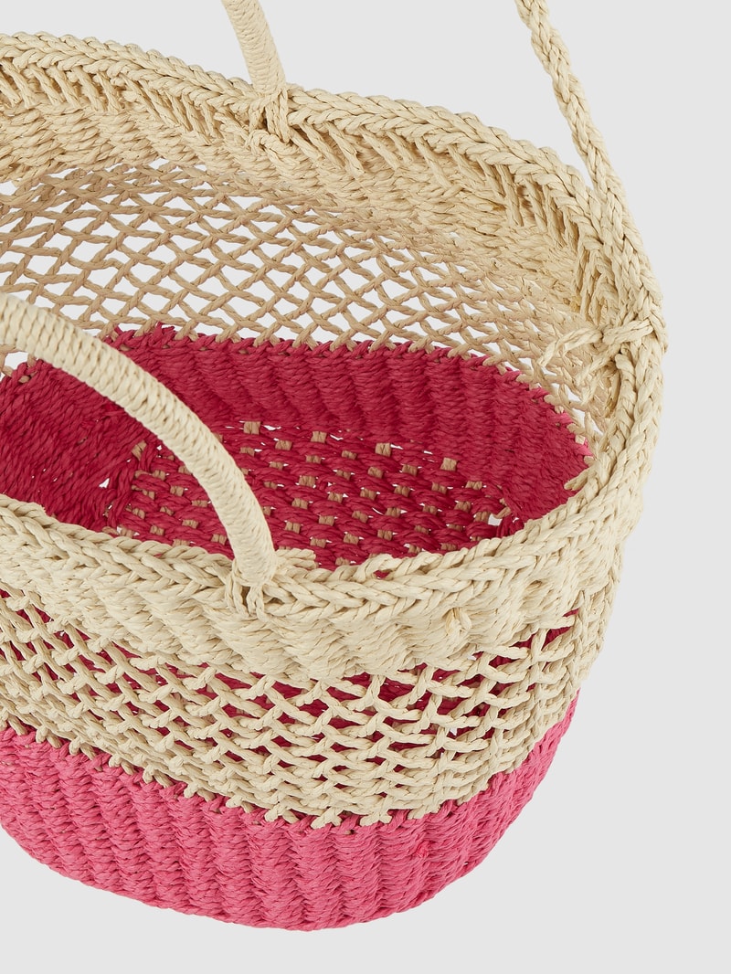 Shopper aus Papierstroh in pink
