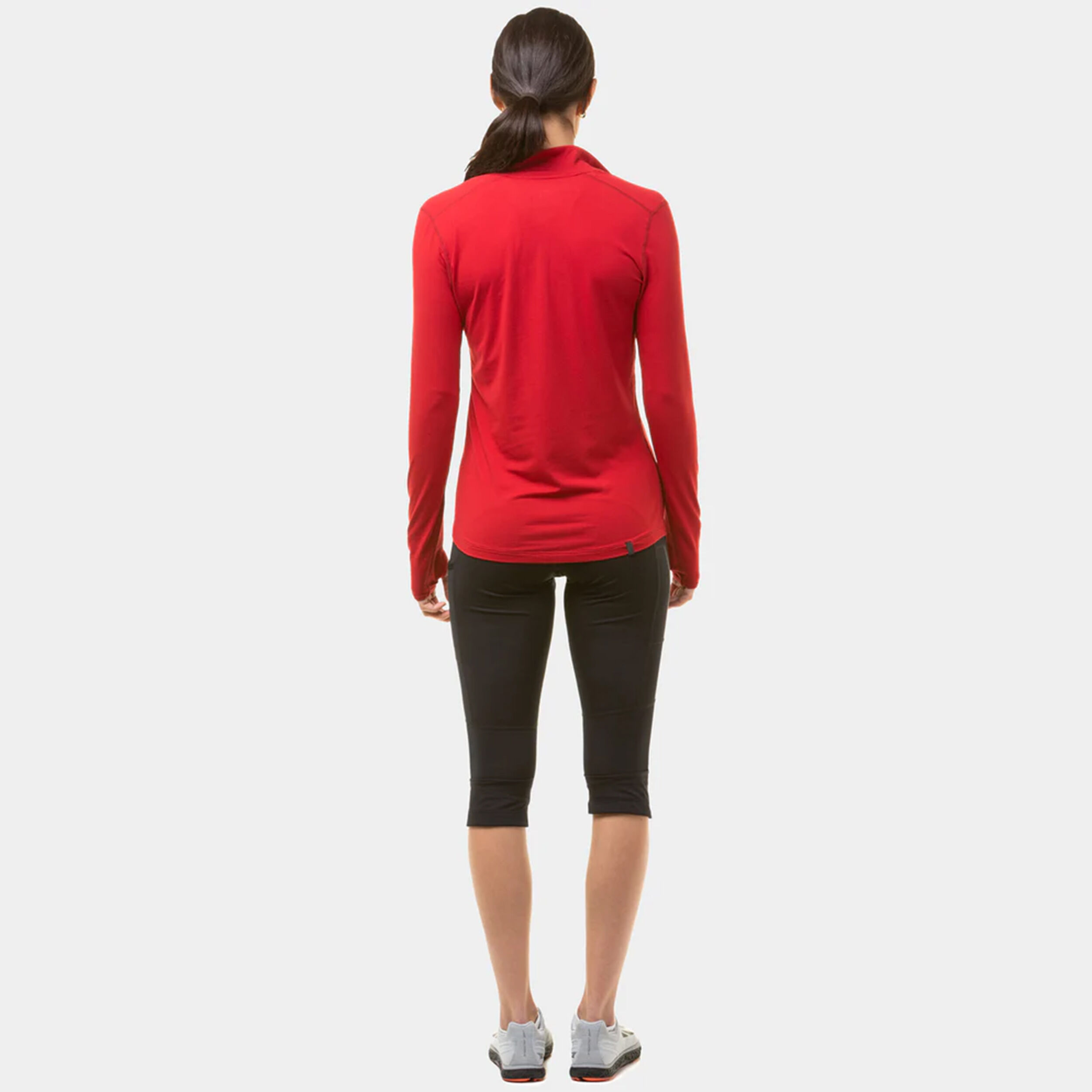 Core Thermal 1/2 Zip Laufshirt Damen - Rot