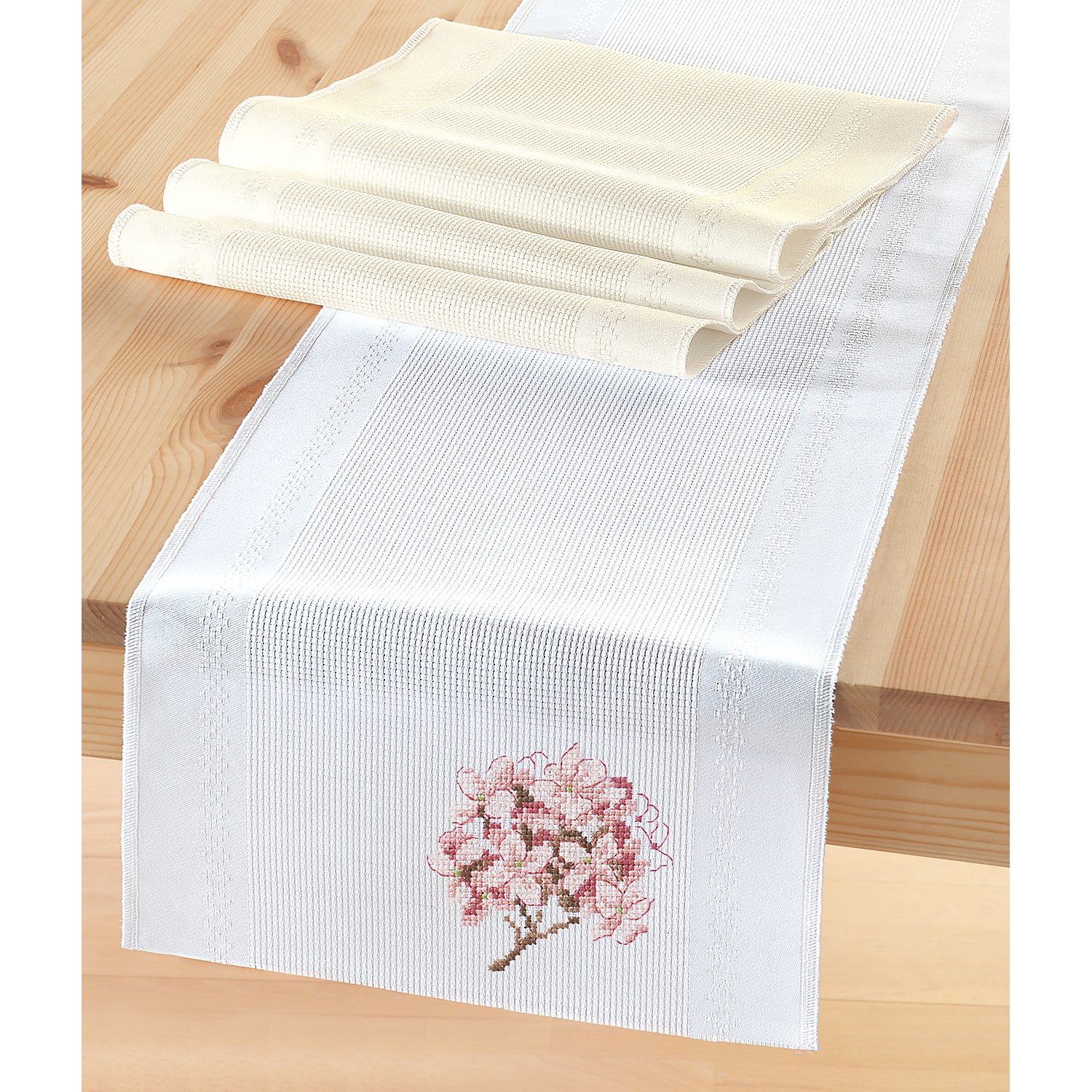 Aida-Stickband, weiß, 28 cm