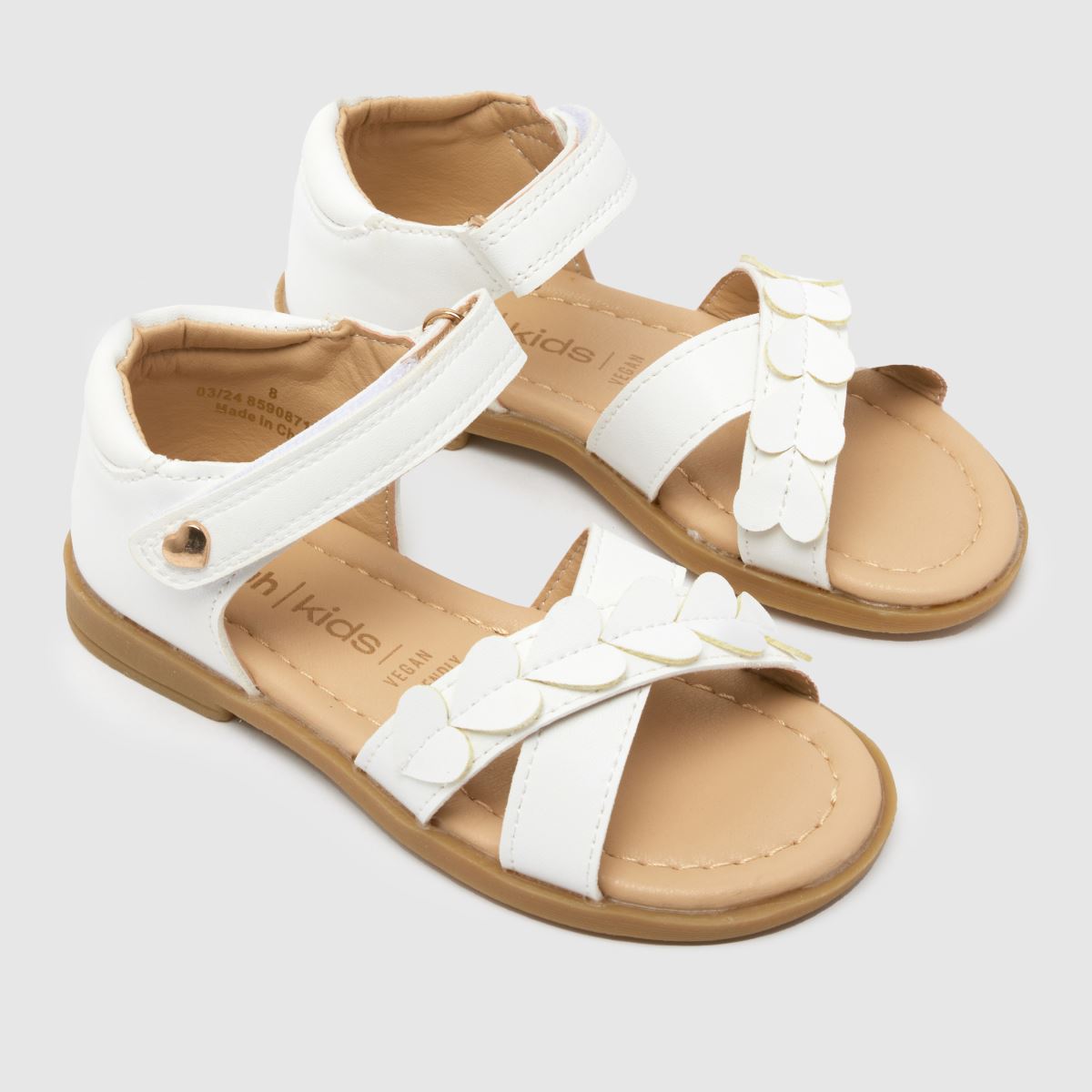 Schuh fehér topáz szív alakú lányka kisgyermek szandál