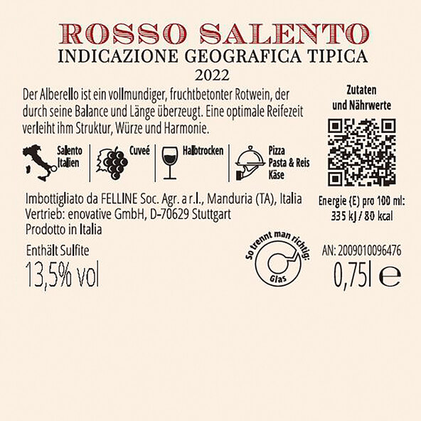 Salento IGT Rosso, 6 Flaschen à 0,75 l