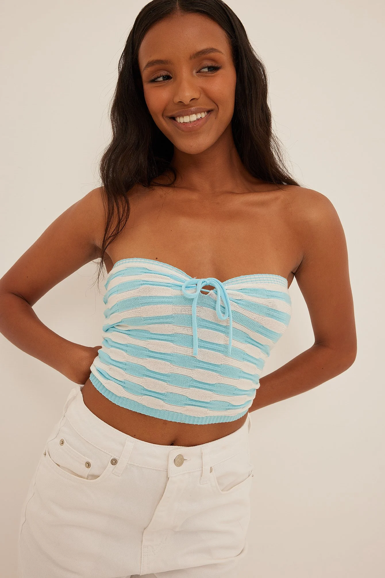 Striped Fine Knitted Tube Top