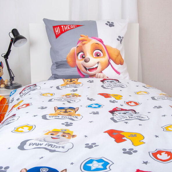 Bettwäsche Paw Patrol, 135 x 200 cm, weiß