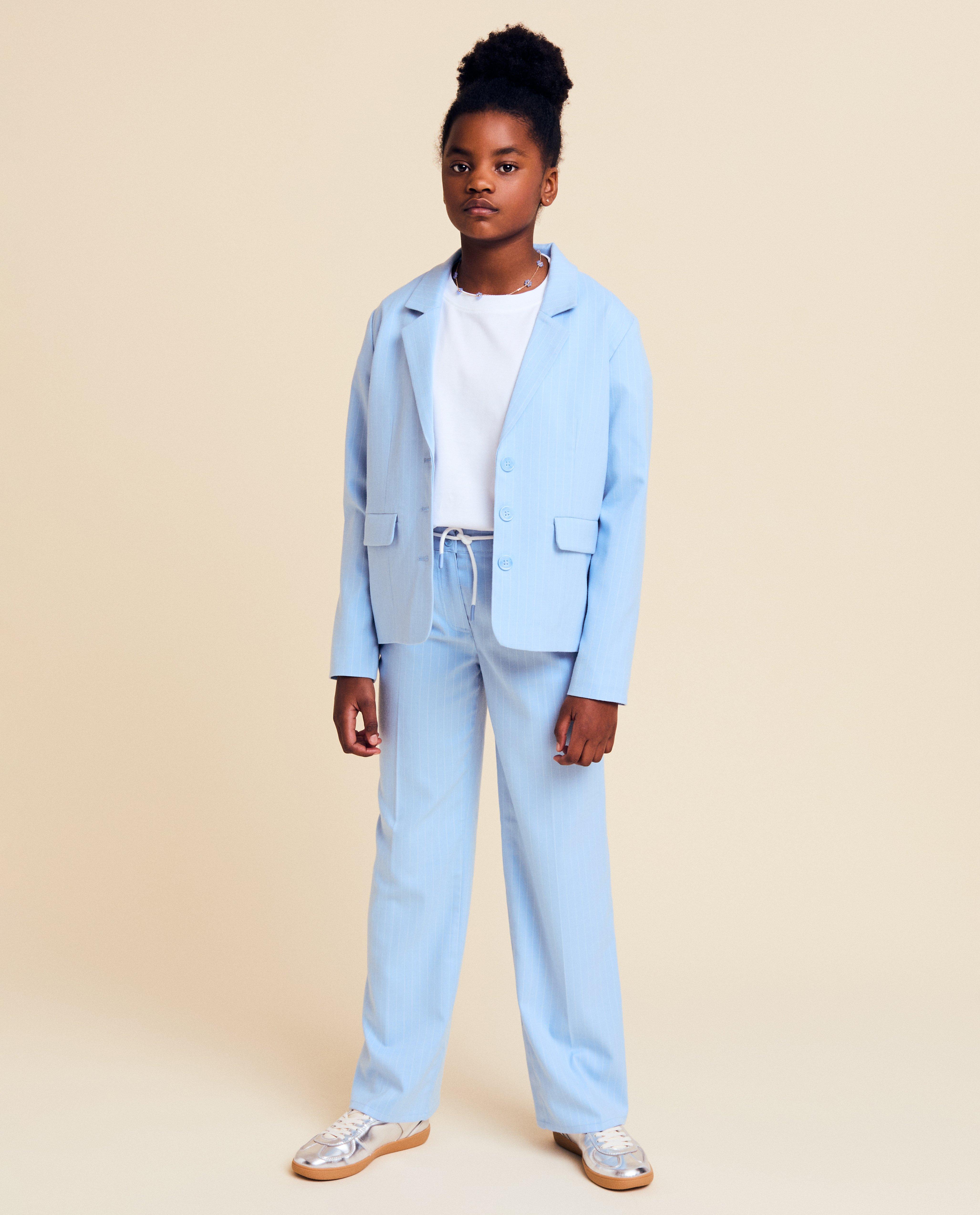 Pantaloni eleganti Milla Star, croială dreaptă, albastru deschis pentru ocazii speciale