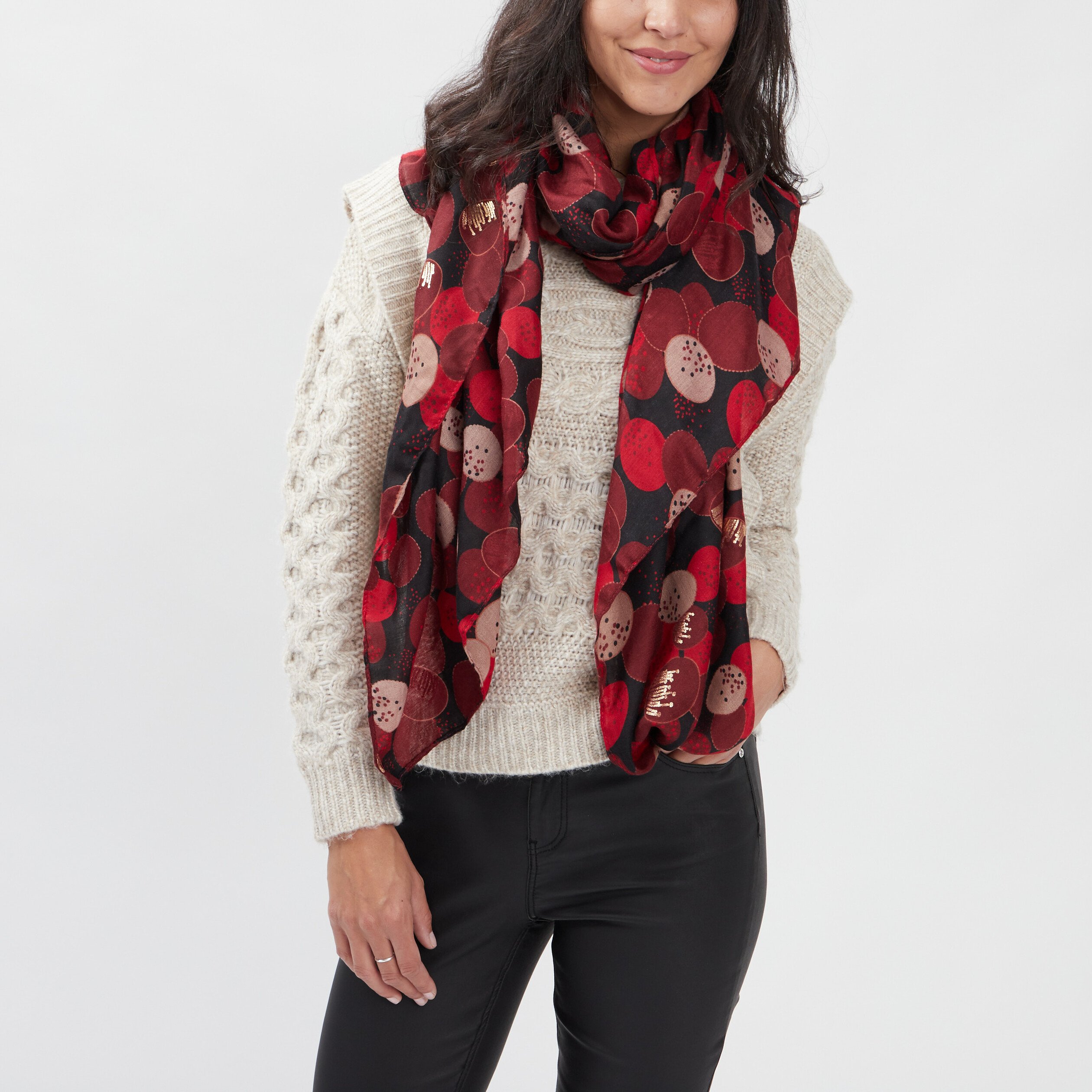 Foulard rouge femme | La Halle