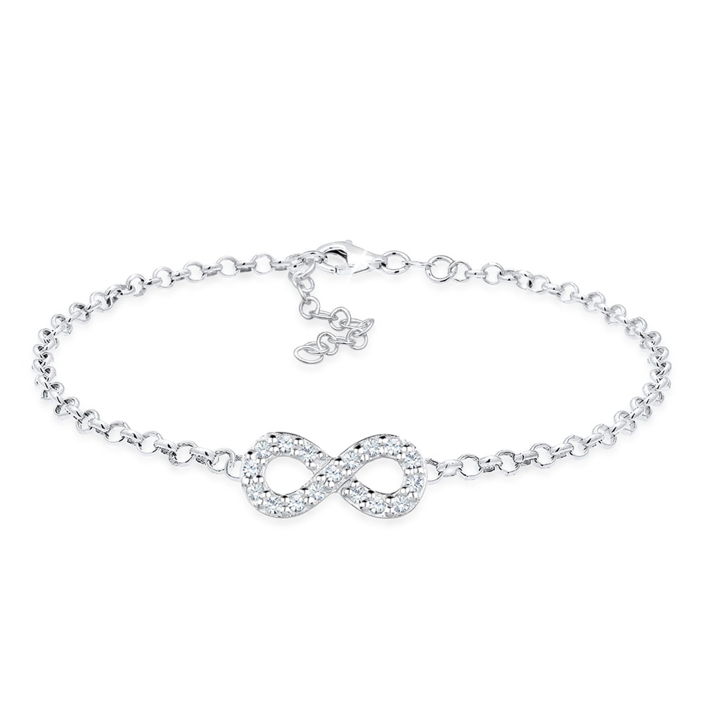 Elli Elli Bracelet Femme Symbole de l'Infini Basic avec Cristaux en Argent Sterling 92 Bracelet