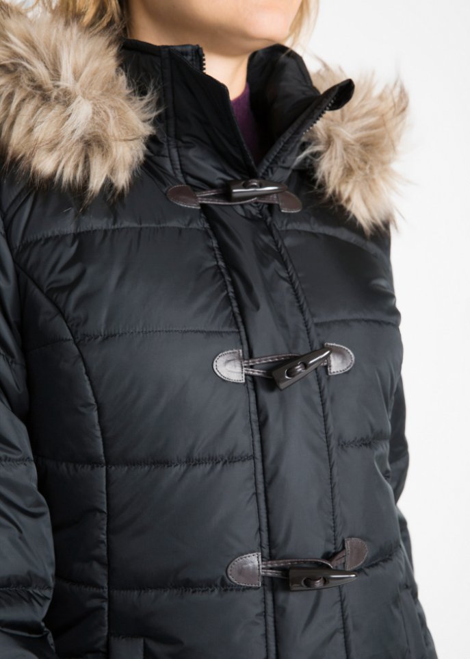 Duffle-Jacke mit Kapuze und Knebelknöpfen
