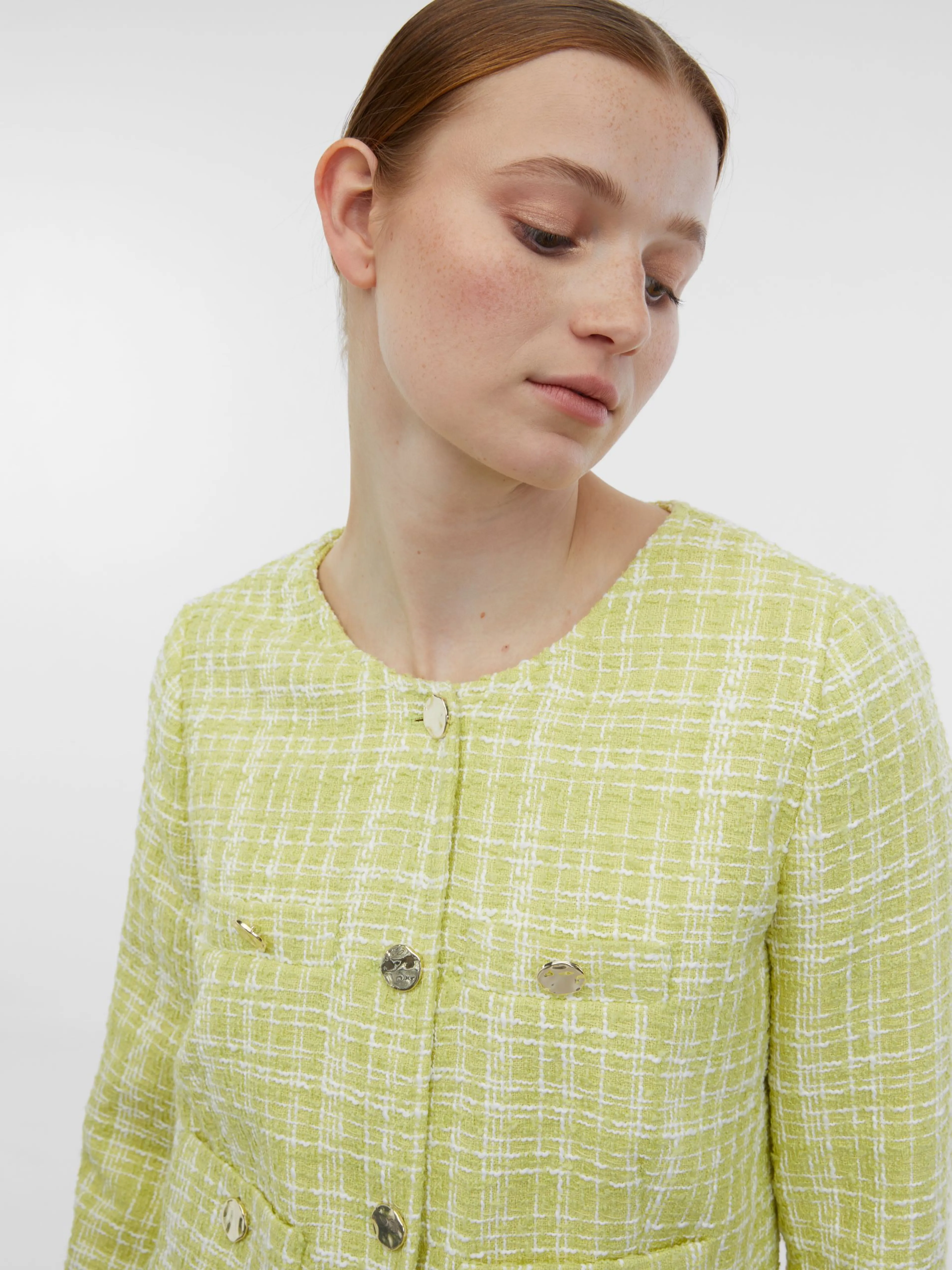 Hellgrüne Tweed-Damenjacke ORSAY