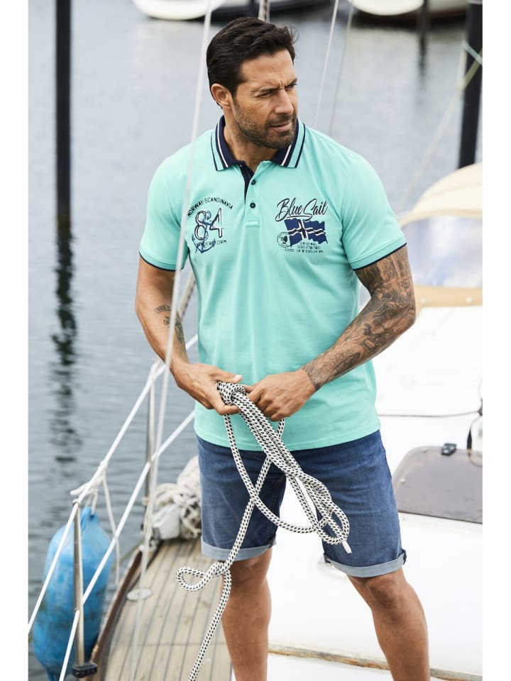Jan Vanderstorm Poloshirt OLFGIR in türkis günstig kaufen