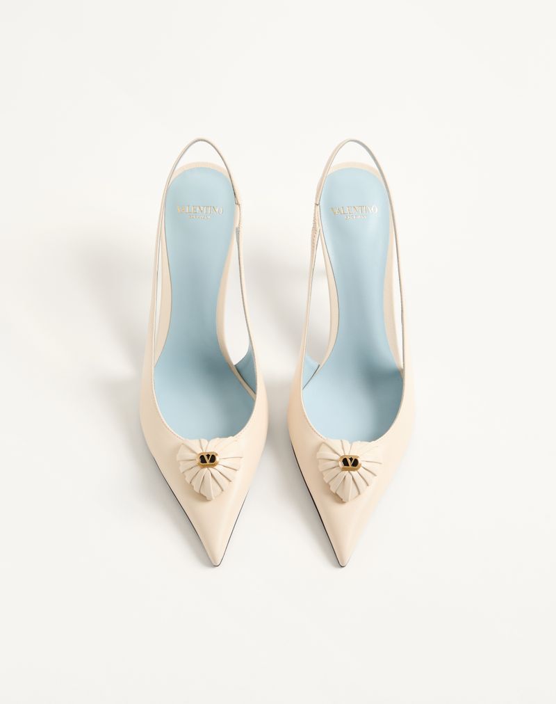 Coeur Royal Slingback Décolleté em pele de cabra 75 mm