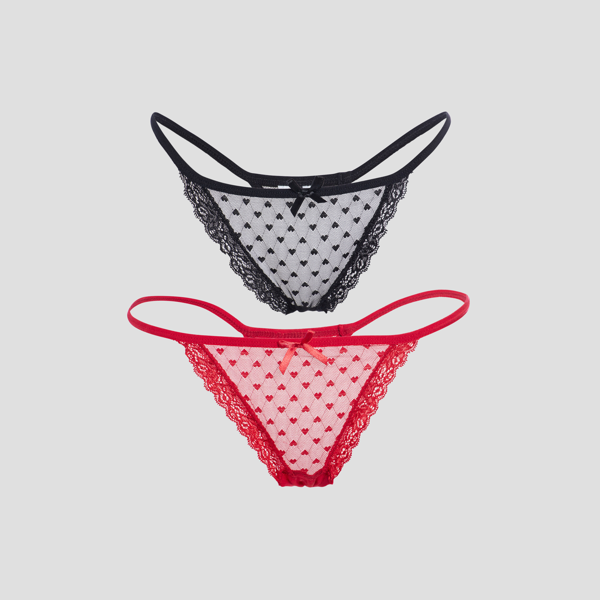 Lot 2 strings rouge femme | La Halle