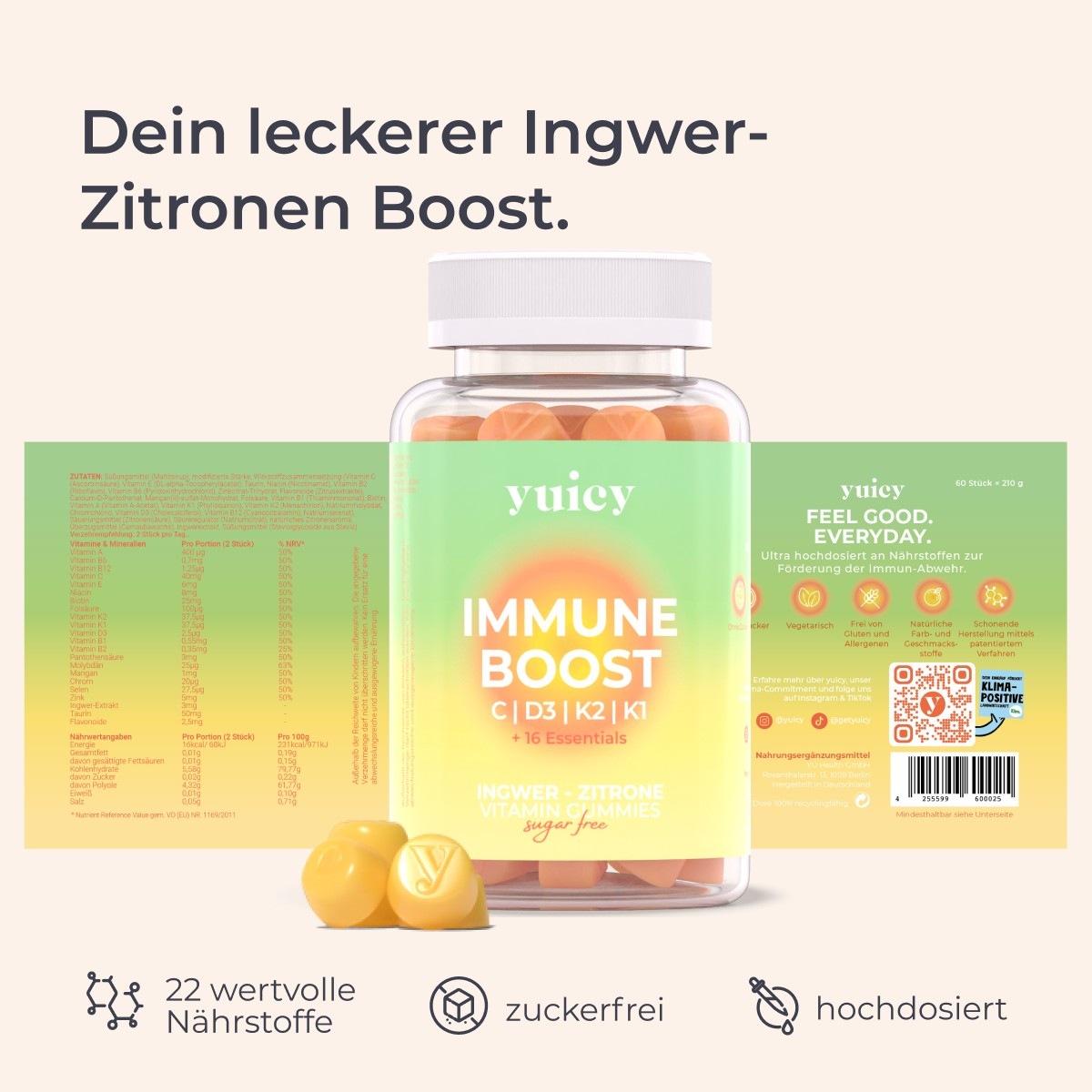 Immune Boost Vitamin Gummies - zuckerfrei
